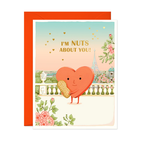 Card Nuts About You Heart Valentine