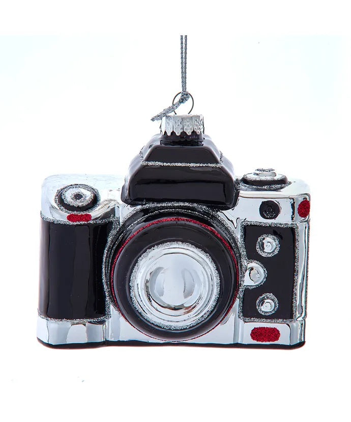 Old Style Camera Glass Ornament 3.5"