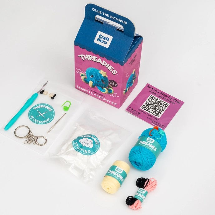 Ollie The Octopus Threadies Crochet Kit