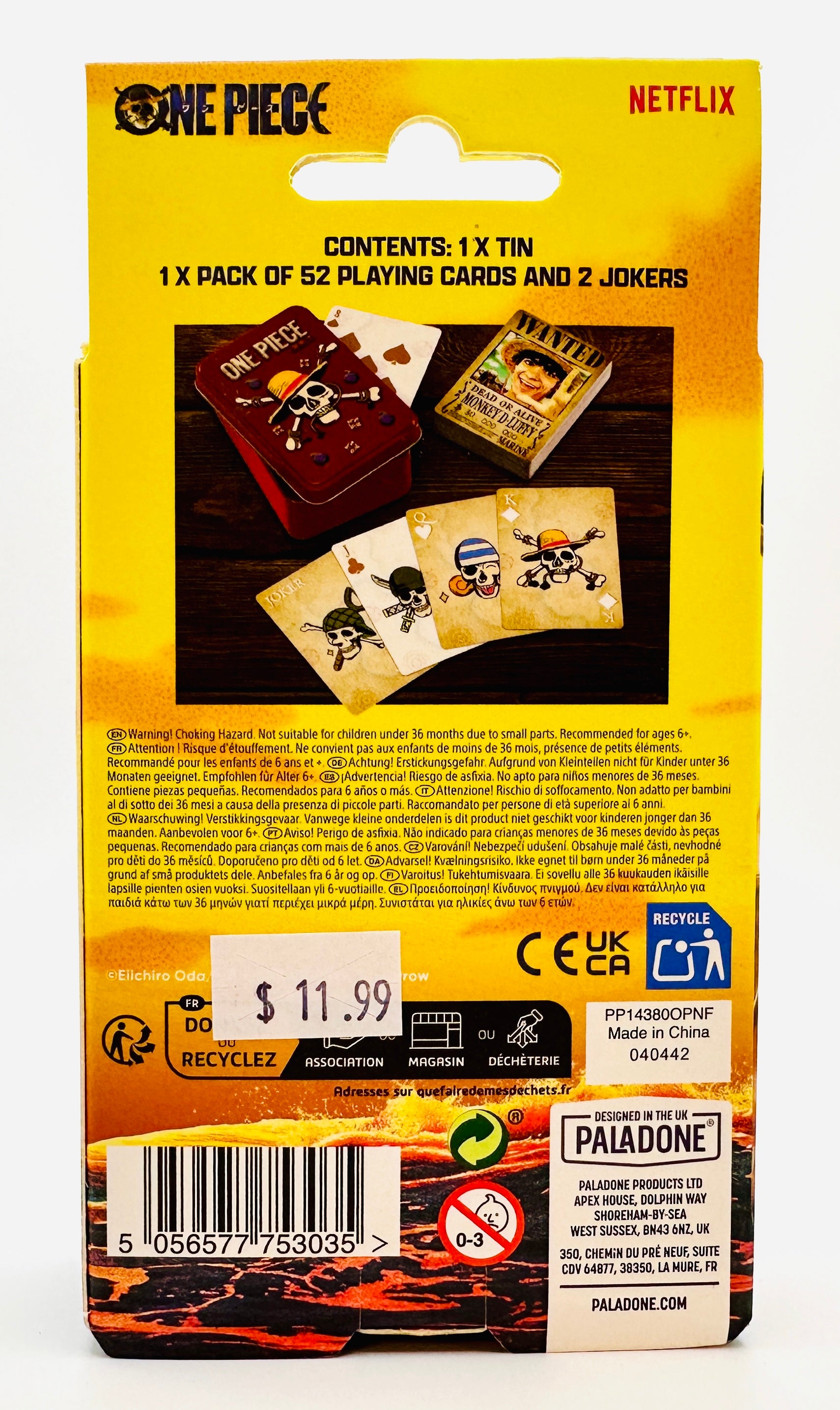One Piece Playing Cards Tin One Piece Playing Cards Tin