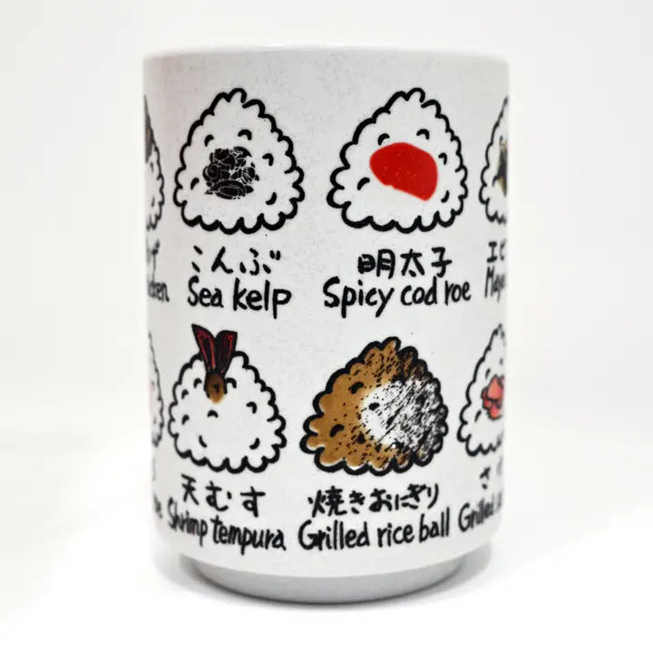 Onigiri Rice Ball Design Yunomi Style Tea Cup 10 oz