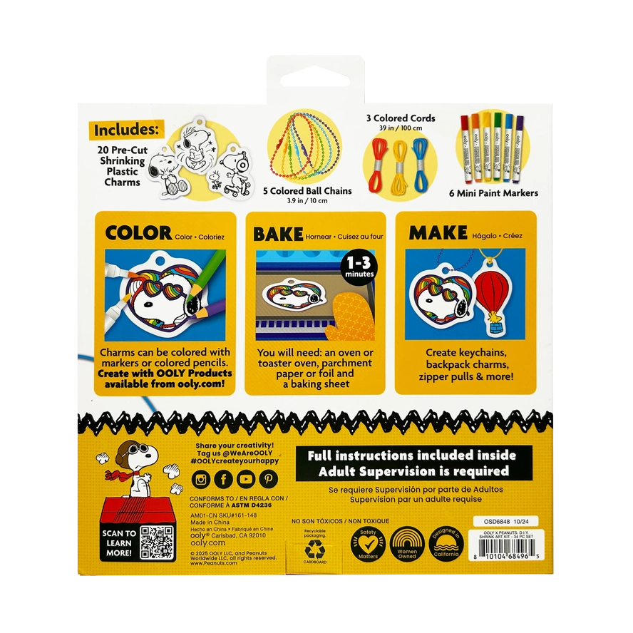 Ooly x Peanuts DIY Shrink Art Kit
