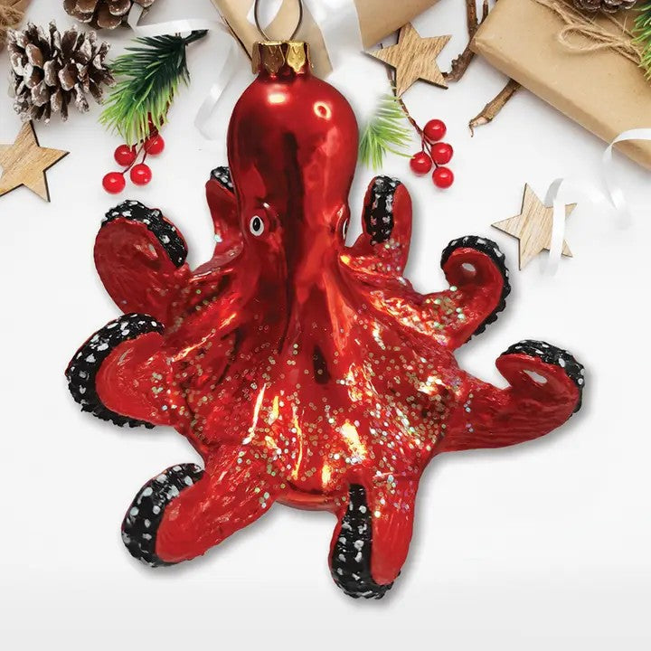 Pacific Octopus Glass Ornament