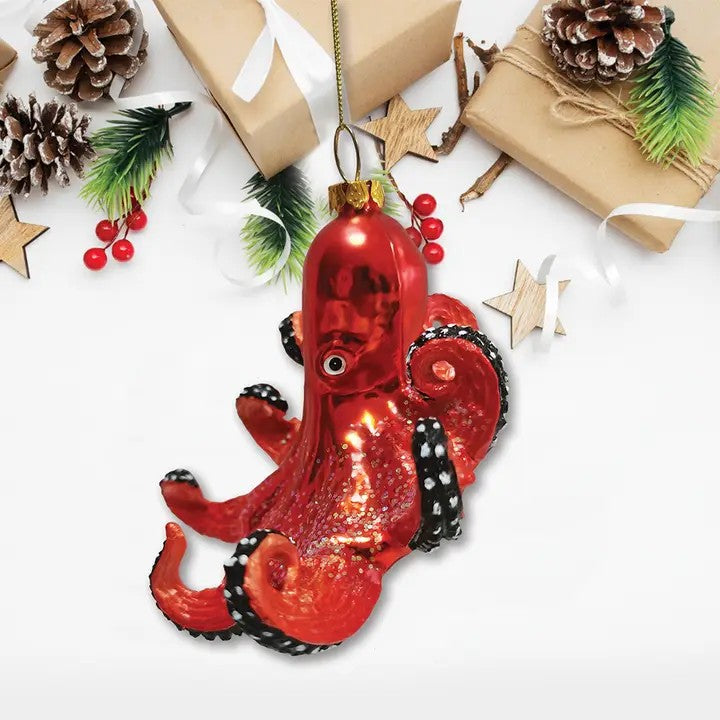 Pacific Octopus Glass Ornament