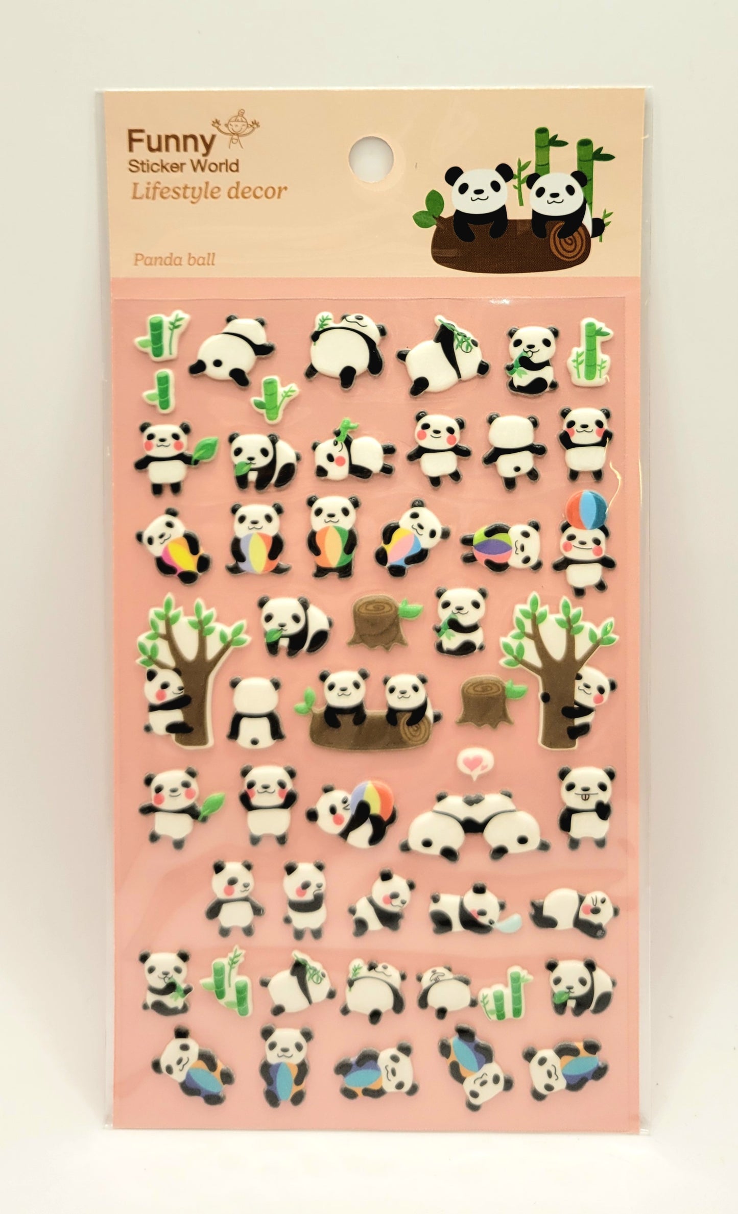 Panda Puffy Stickers Funny Sticker World