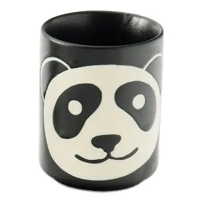 Panda Yunomi Style Tea Cup Black Matte 9 oz