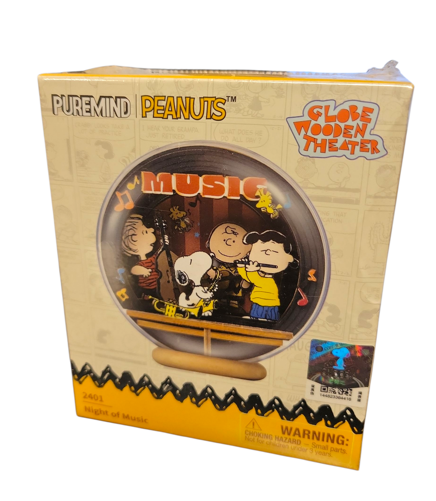 Peanuts Snoopy Night Of Music Wooden Crystal Ball 3D Puzzle