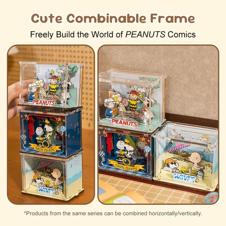 Peanuts Wooden 3D Puzzle Baseball Scene