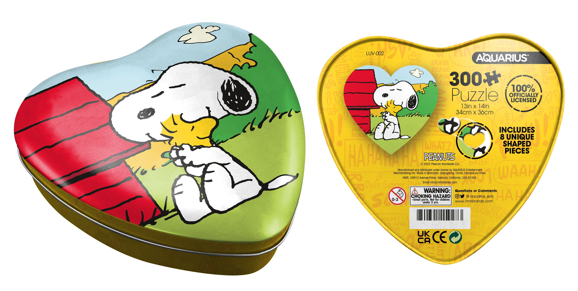 Peanuts Snoopy And Woodstock Puzzle In Heart Shaped Tin 300 pc