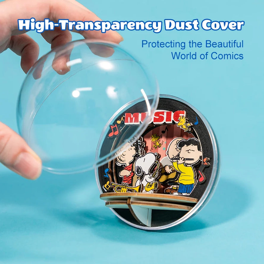 Peanuts Snoopy Night Of Music Wooden Crystal Ball 3D Puzzle