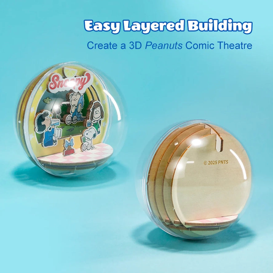 Peanuts Snoopy Night Of Music Wooden Crystal Ball 3D Puzzle