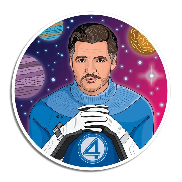 Pedro Pascal Fantastic Four Die Cut Sticker