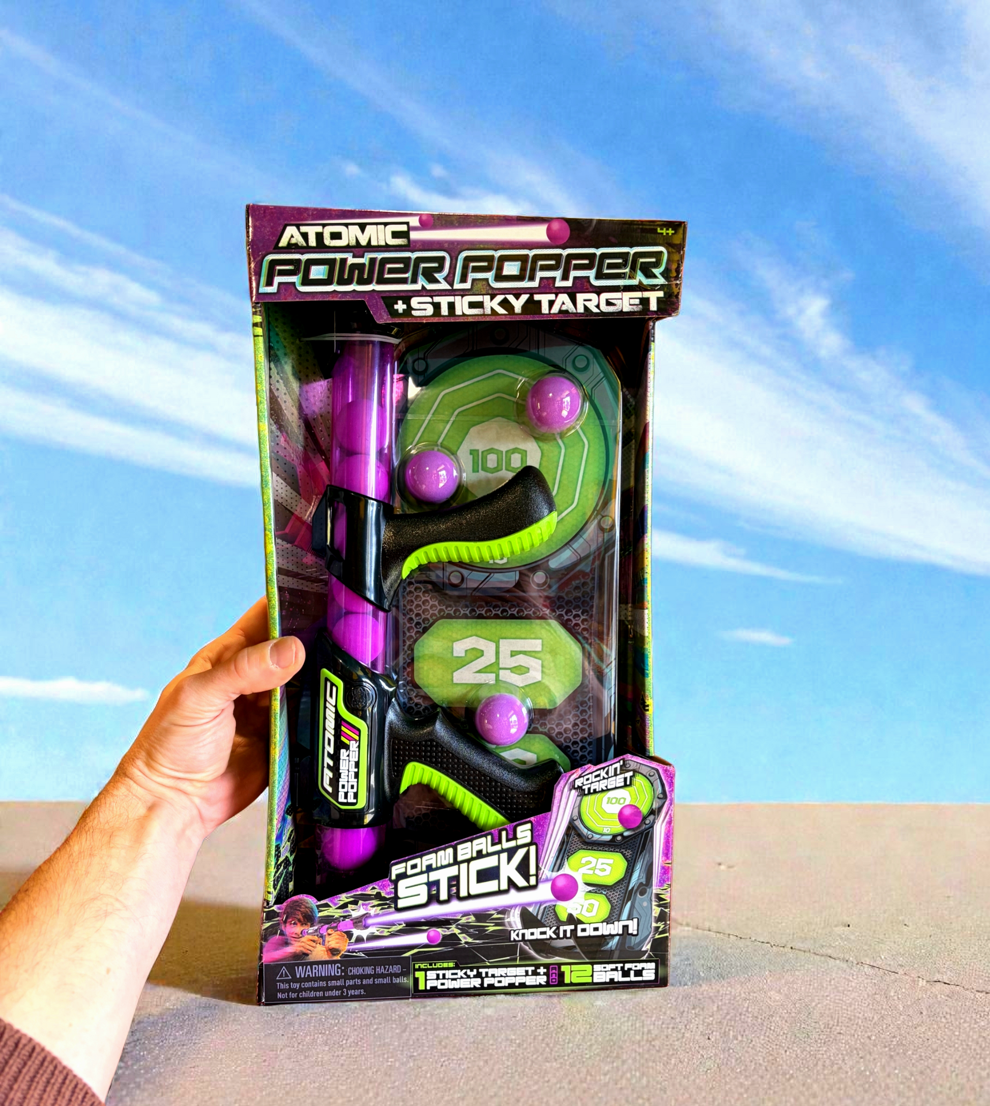 Atomic Power Popper With Sticky Target