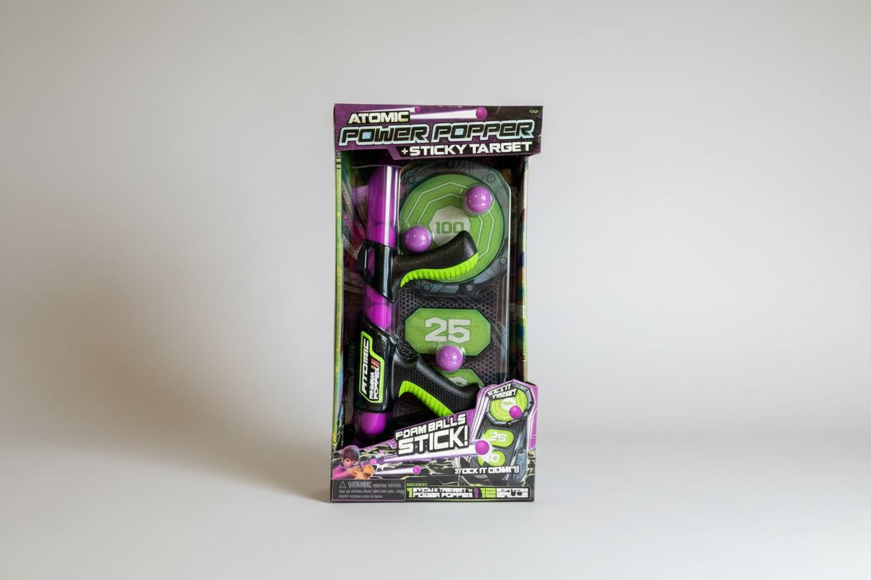 Atomic Power Popper With Sticky Target