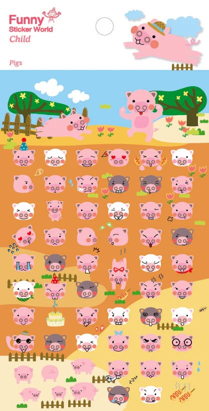 Pig Puffy Stickers Funny Sticker World