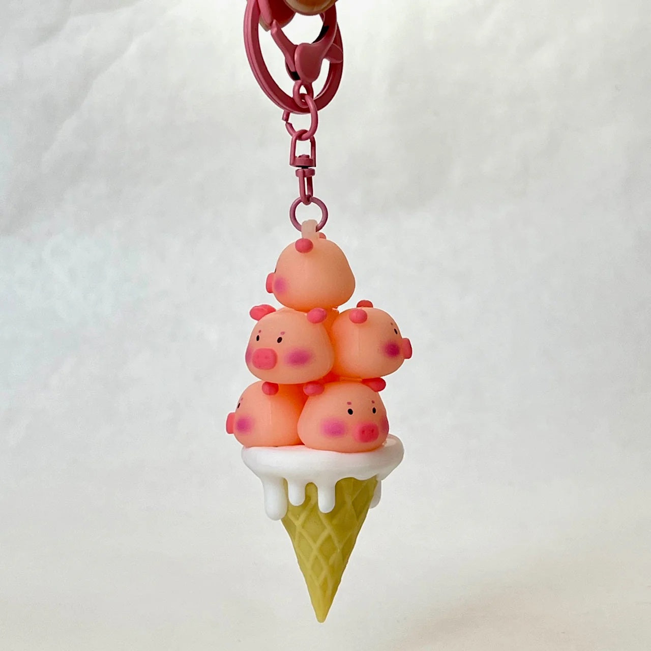 Piggy Ice Cream Cone Keychain