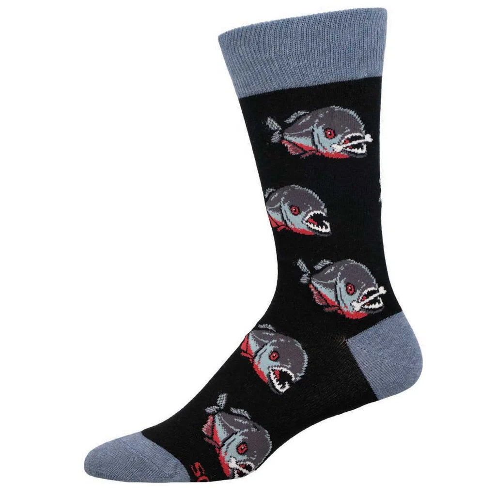 Piranha Men's Crew Socks Black