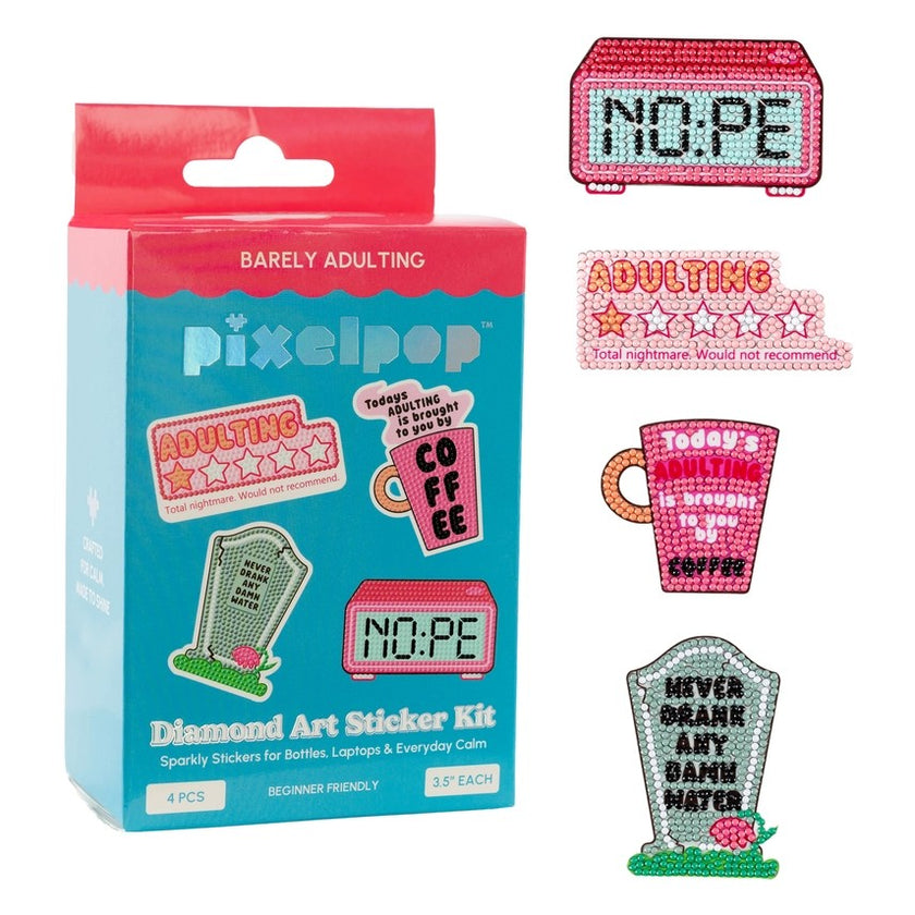 Pixelpop Barely Adulting Diamond Art Sticker Kit