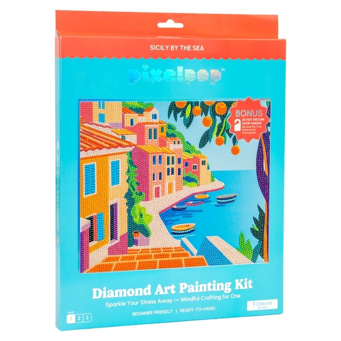 Pixelpop Sicily By The Sea Diamond Art Painting Kit