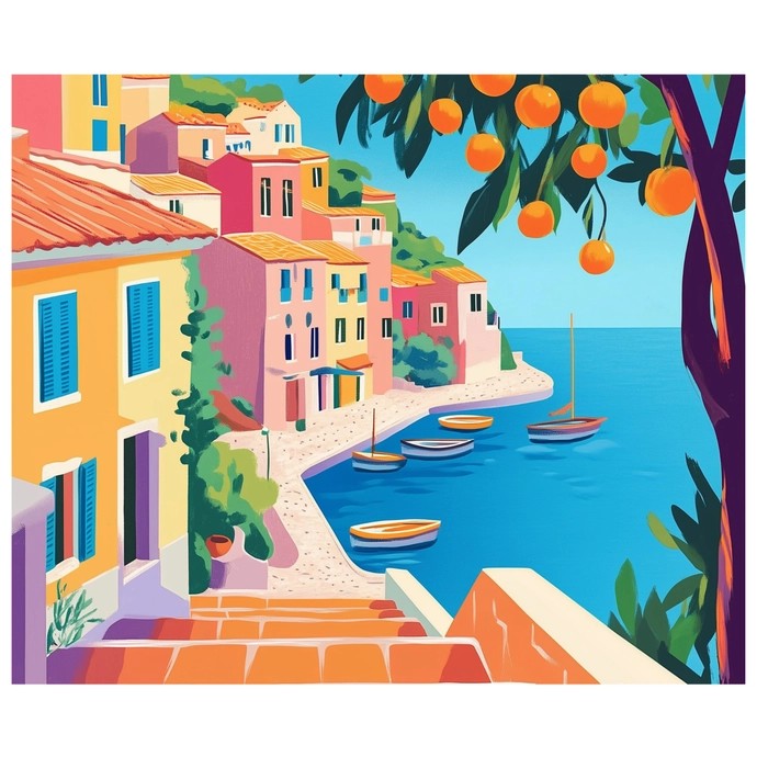 Pixelpop Sicily By The Sea Diamond Art Painting Kit