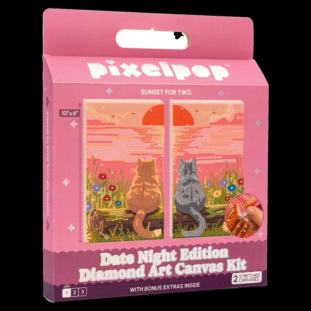 Pixelpop Sunset For Two Date Night Diamond Painting Kit