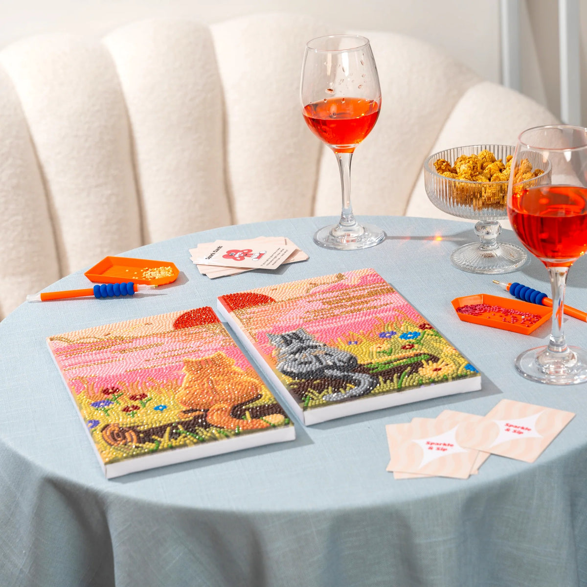 Pixelpop Sunset For Two Date Night Diamond Painting Kit