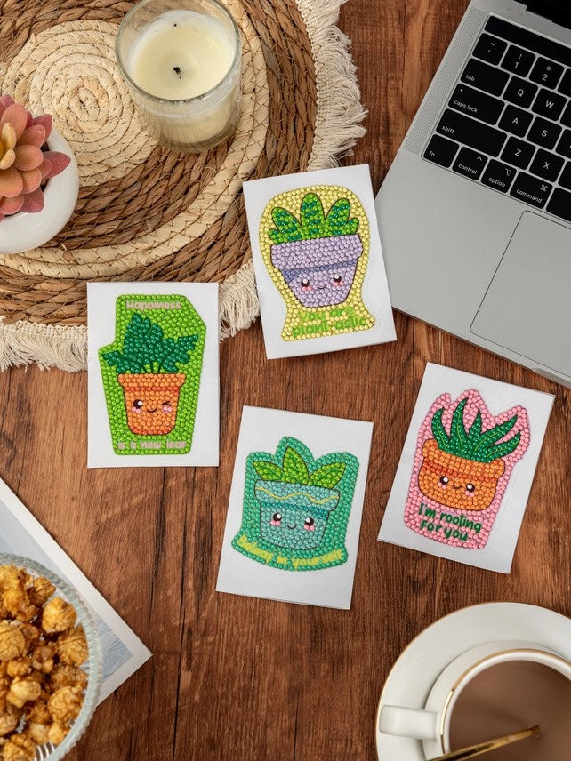 Pixelpop The Positive Plant Diamond Art Sticker Kit
