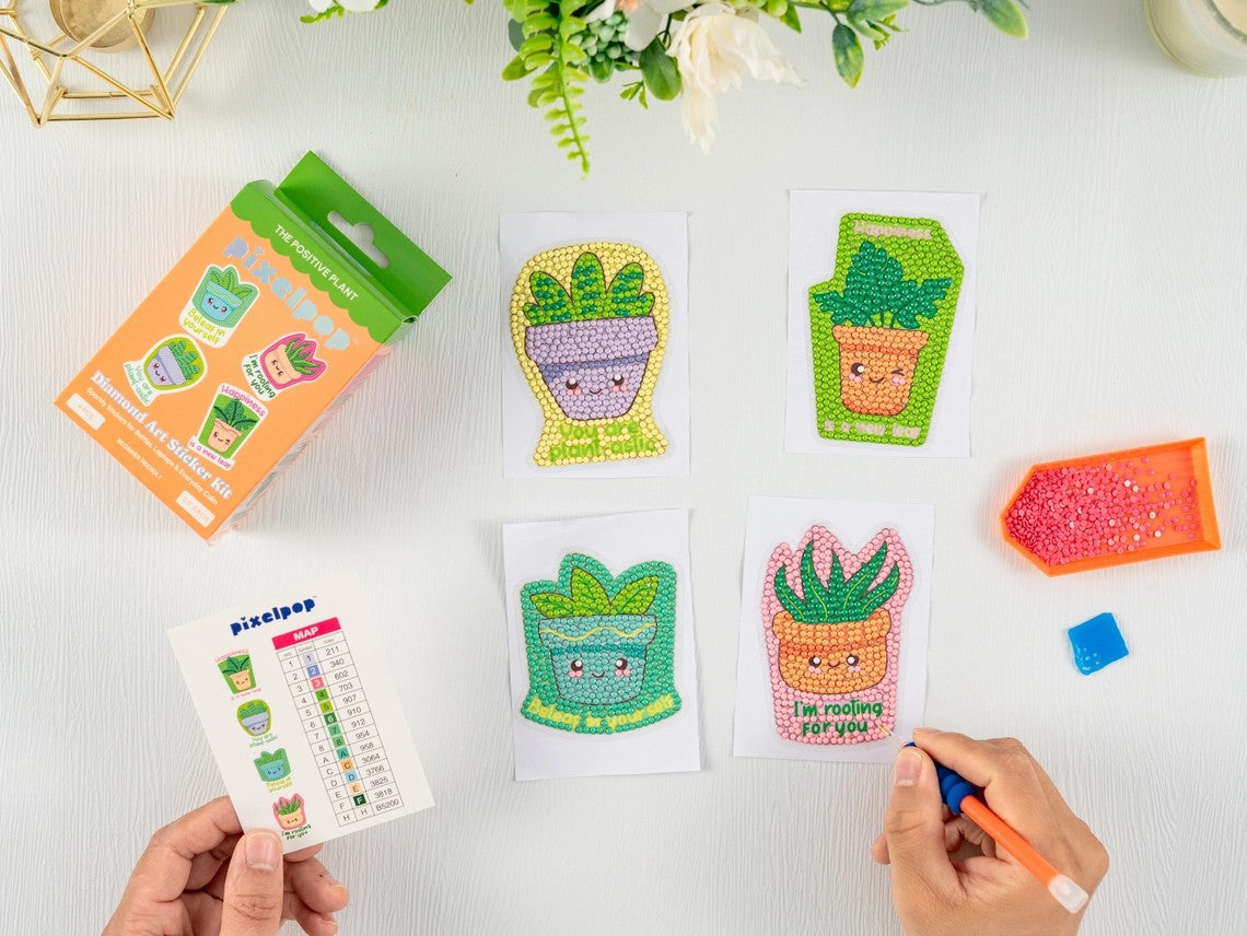 Pixelpop The Positive Plant Diamond Art Sticker Kit