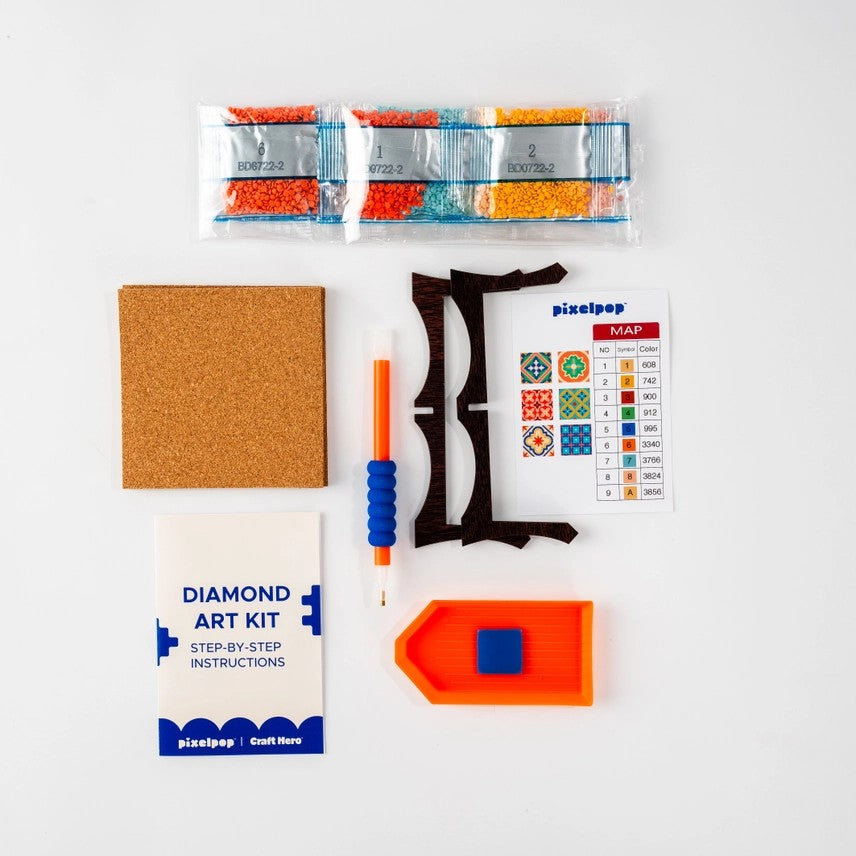 Pixelpop Tiles Of Granada Diamond Art Coaster Kit