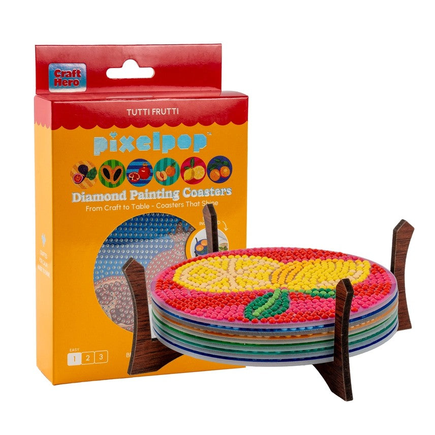 Pixelpop Tutti Frutti Diamond Art Coaster Kit