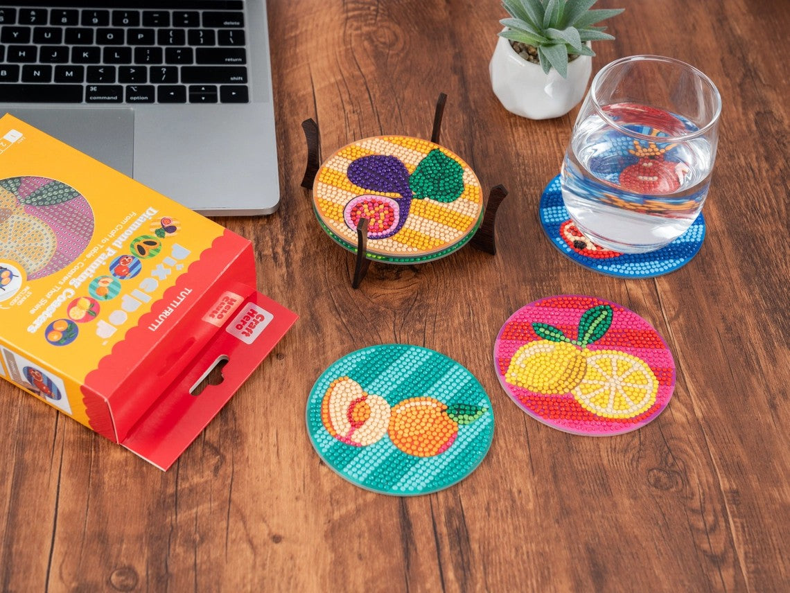 Pixelpop Tutti Frutti Diamond Art Coaster Kit