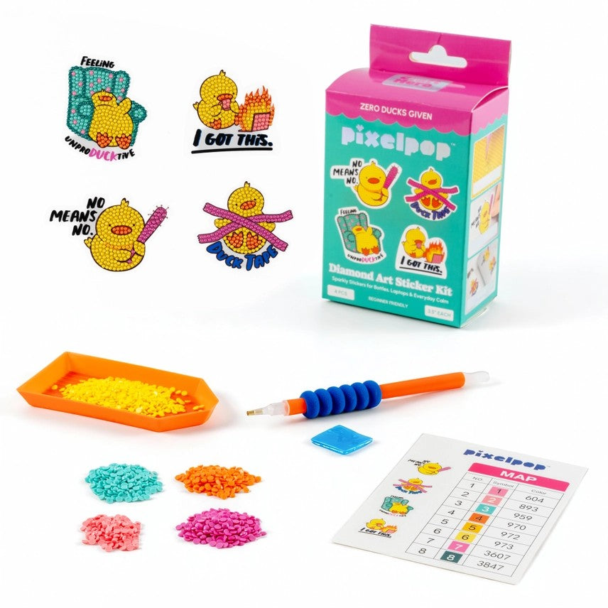 Pixelpop Zero Ducks Given Diamond Art Sticker Kit