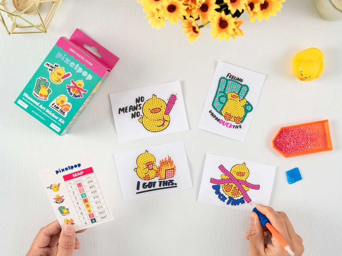Pixelpop Zero Ducks Given Diamond Art Sticker Kit