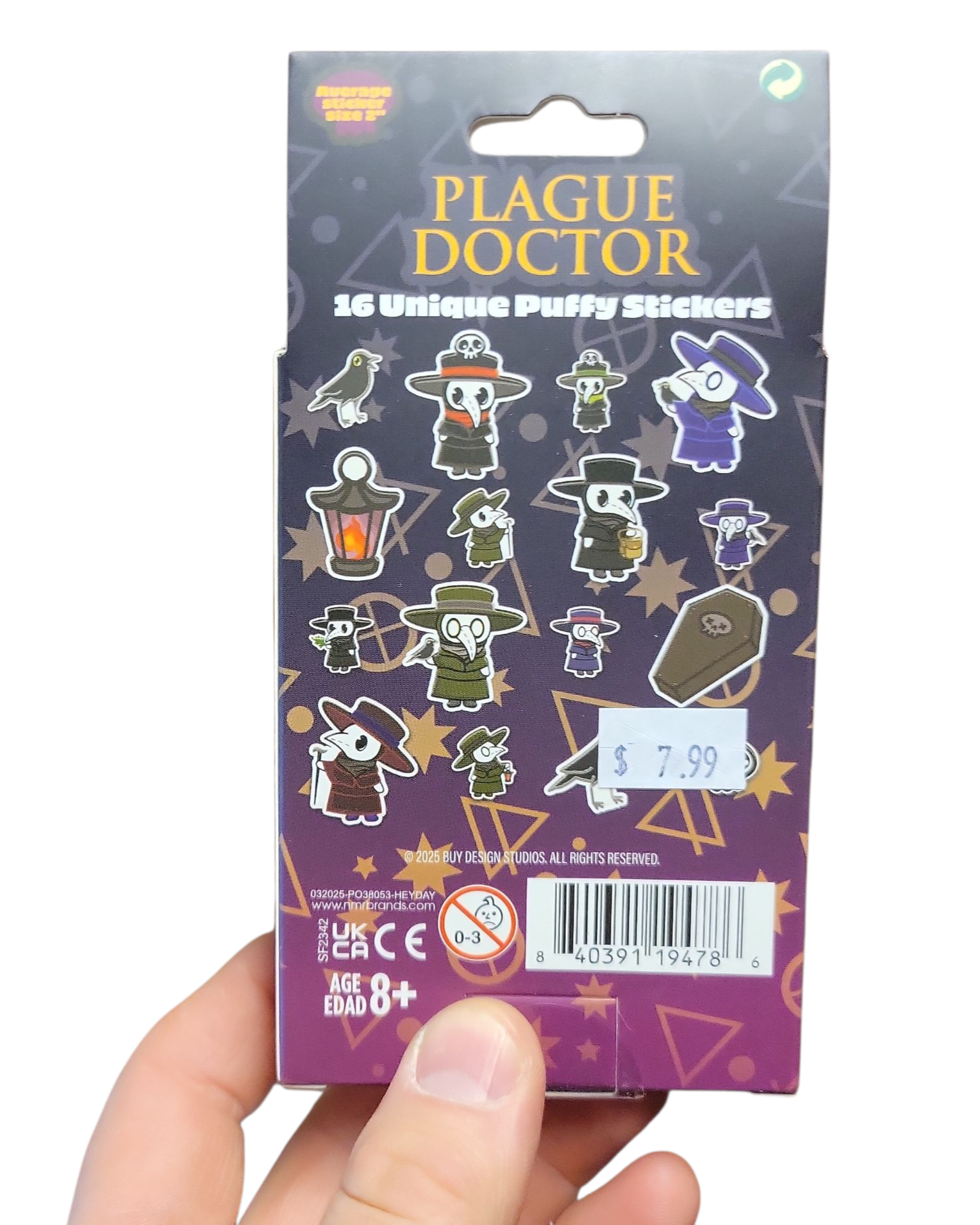 Plague Doctor Puffy Stickers Tin