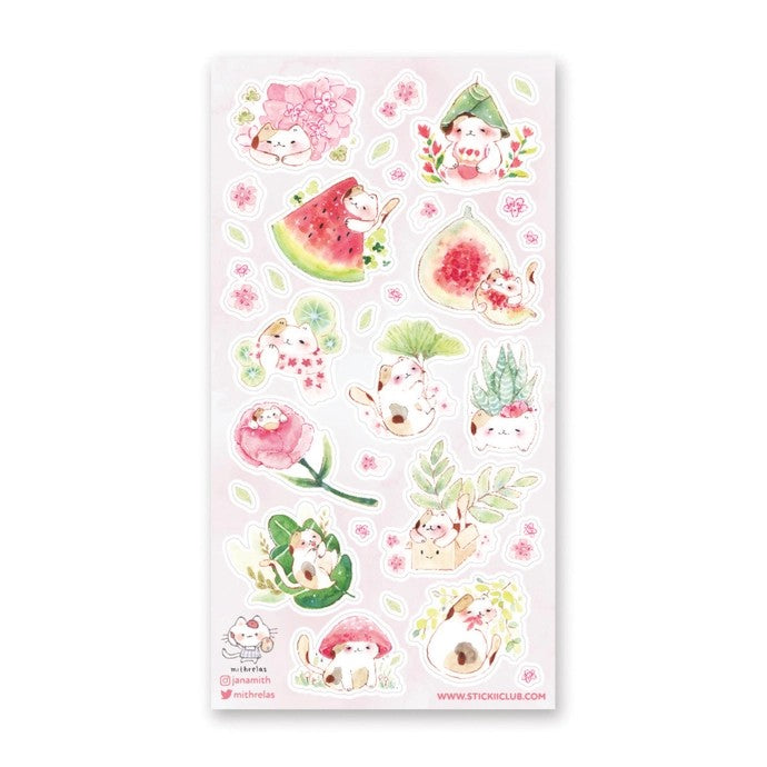 Playful Pastel Kitties Sticker Sheet