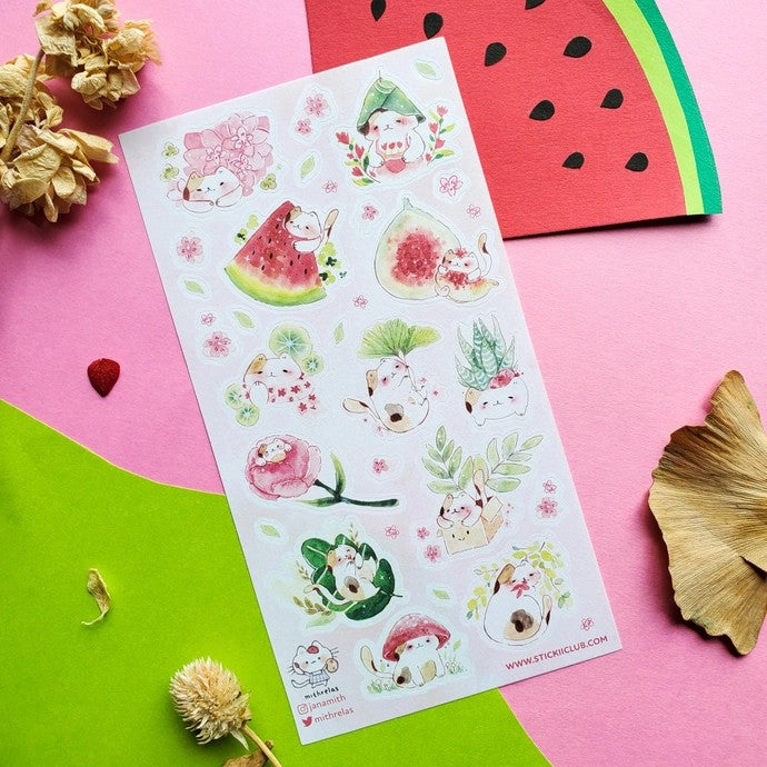 Playful Pastel Kitties Sticker Sheet