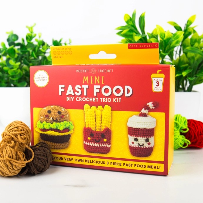 Pocket Crochet Mini Fast Food DIY Crochet Trio Kit