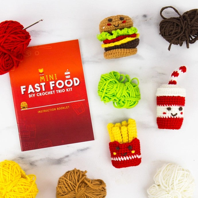 Pocket Crochet Mini Fast Food DIY Crochet Trio Kit