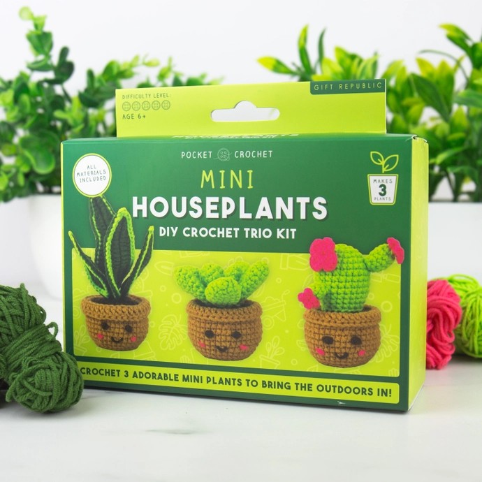 Pocket Crochet Mini Houseplants DIY Crochet Trio Kit