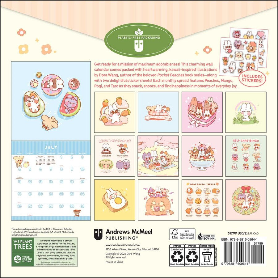 Pocket Peaches 2027 Wall Calender