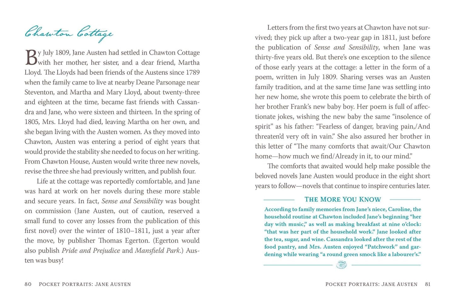 Pocket Portraits Jane Austen Book