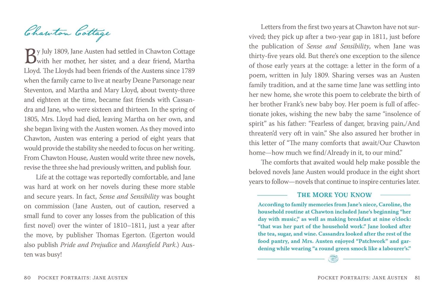 Pocket Portraits Jane Austen Book