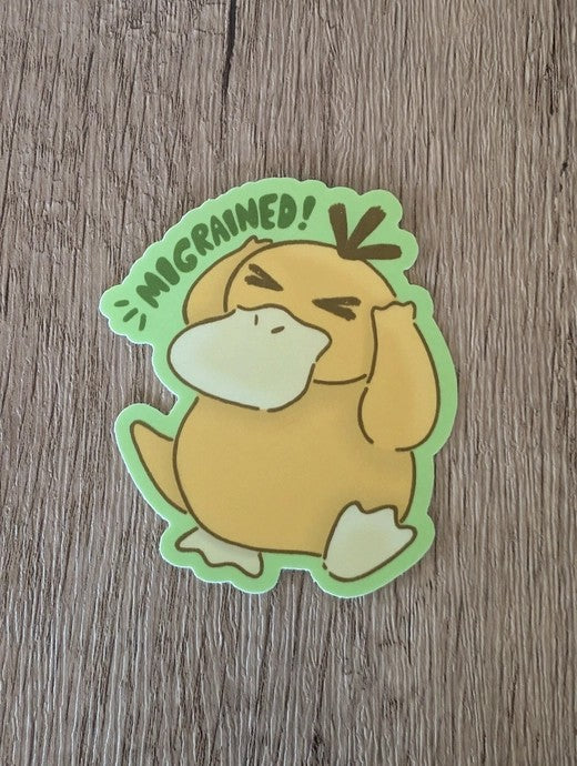 Pokemon Psyduck Migrained Sticker