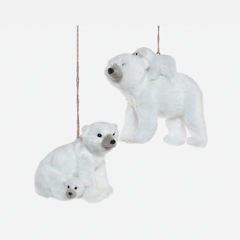 Polar Bear With Baby Assorted Ornament