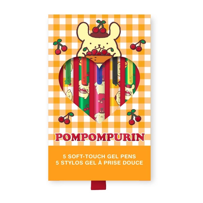 Pompompurin Cherry Picnic Soft Touch Gel Pen Set Of 5