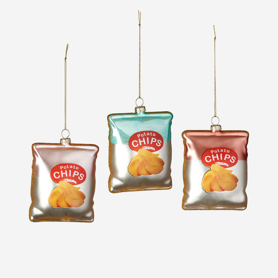Potato Chips Glass Ornament