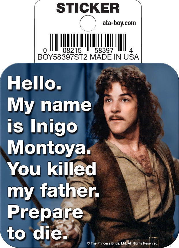 Princess Bride Inigo Montoya Quote Die Cut Sticker