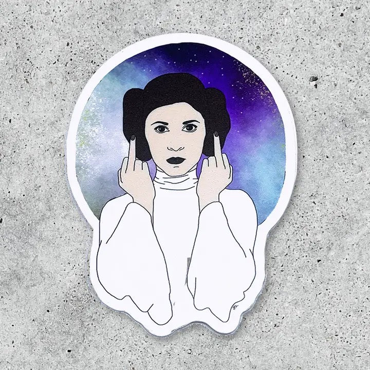 Princess Leia Middle Finger Star Wars Vinyl Sticker