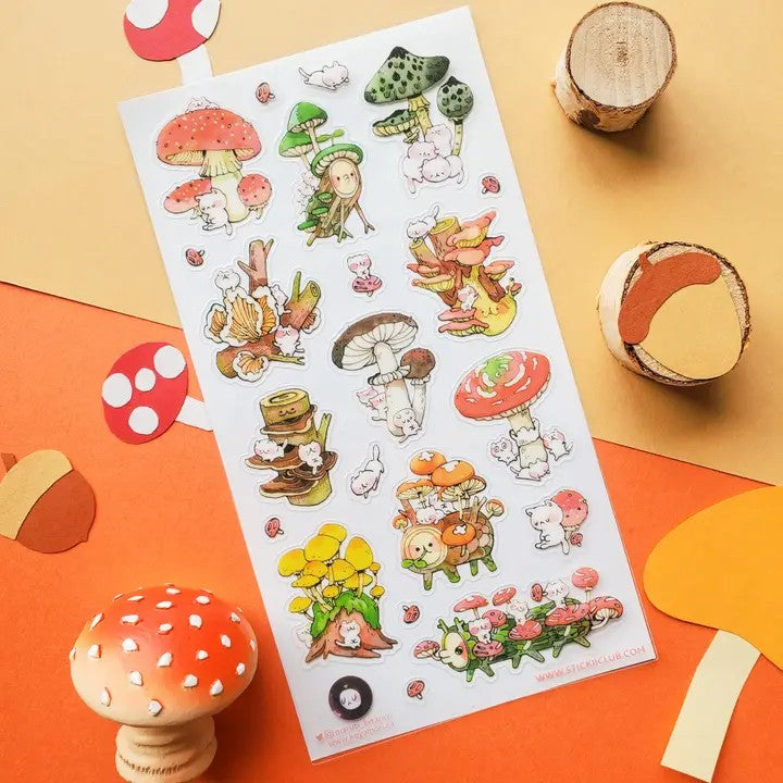 Purr-fect Shrooms Sticker Sheet