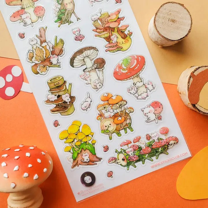 Purr-fect Shrooms Sticker Sheet